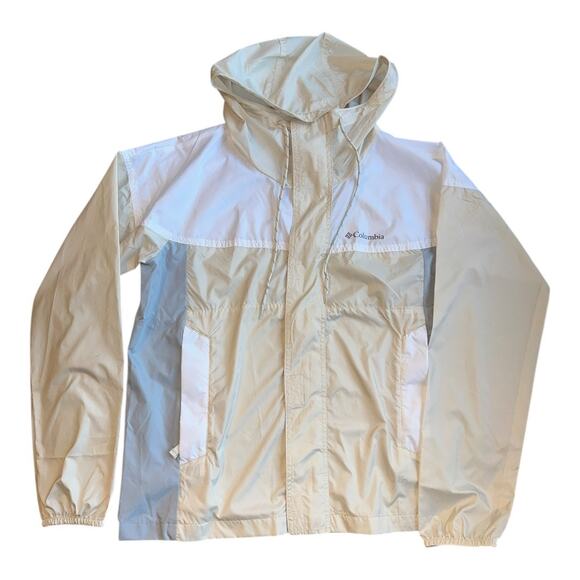 Columbia Flash Challenger Windbreaker lightweight gray cream jacket size medium - Picture 3 of 8